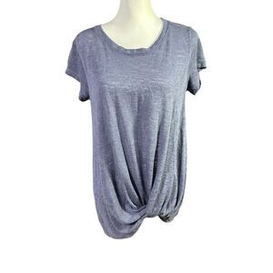 Bodeau Blue Round Neckline Soft Tshirt with Front Tie Sz Small NWT